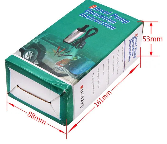 12V 24V electric submersible diesel fuel pump with stainless steel shell and 3-metre power wire