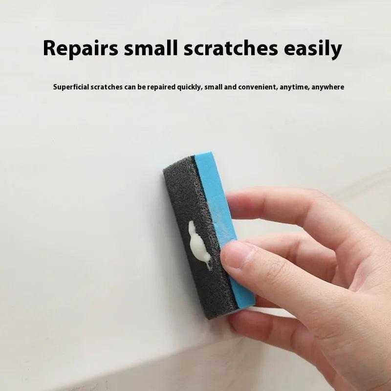 Car repair wax kit with A and B wax bottles and a frosted sponge applicator for scratch removal.