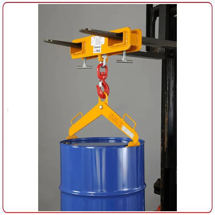 Rotatable forklift hook attachment with safety locking mechanism for mobile crane conversion