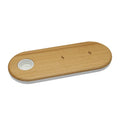 Natural bamboo wireless charger with wood edging for smartphones