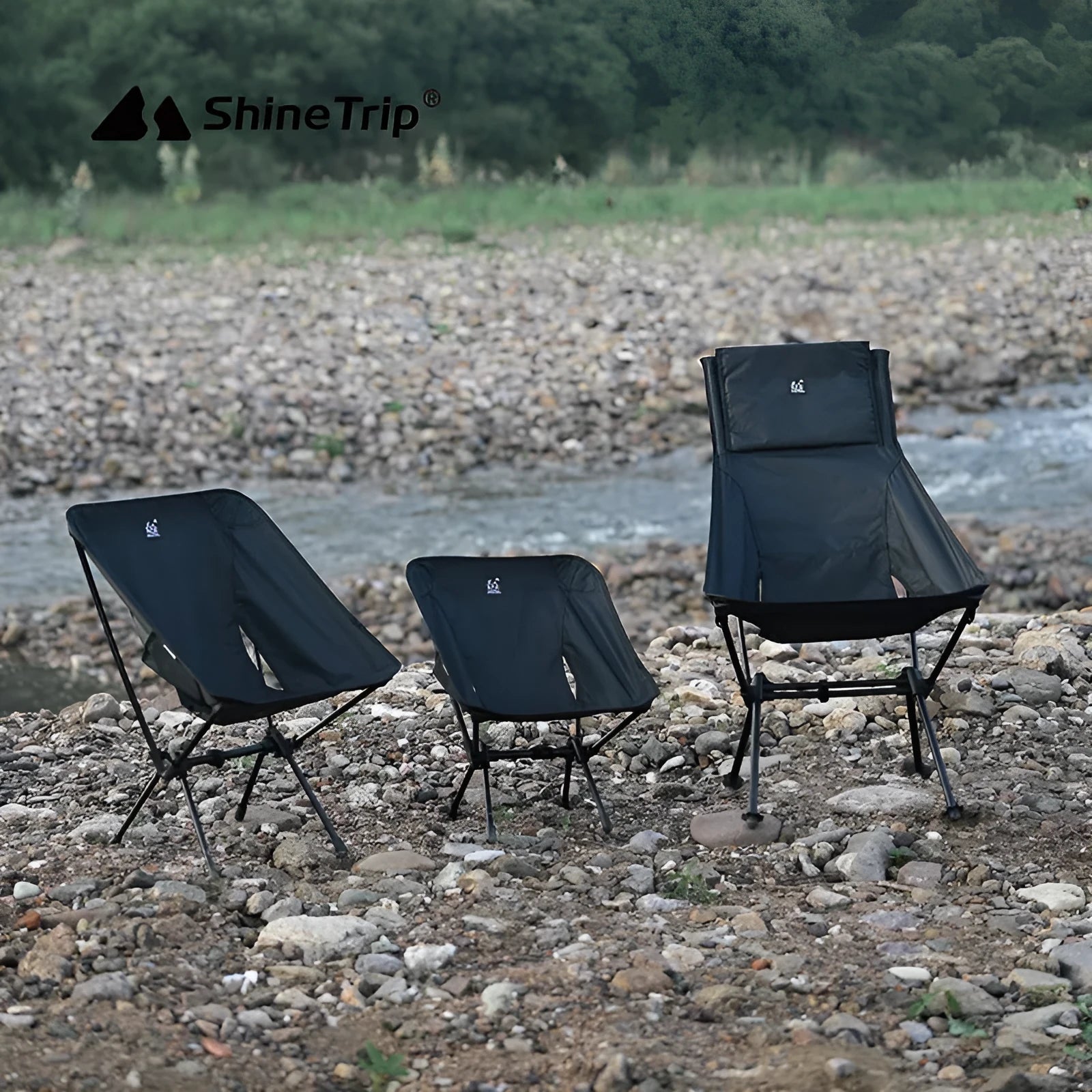 Aluminium alloy foldable moon chair with Oxford cloth seat in army green colour