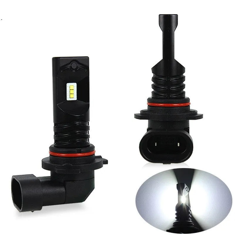Black automotive LED fog lamp bulb with aviation aluminium housing for 9005/9006 sockets