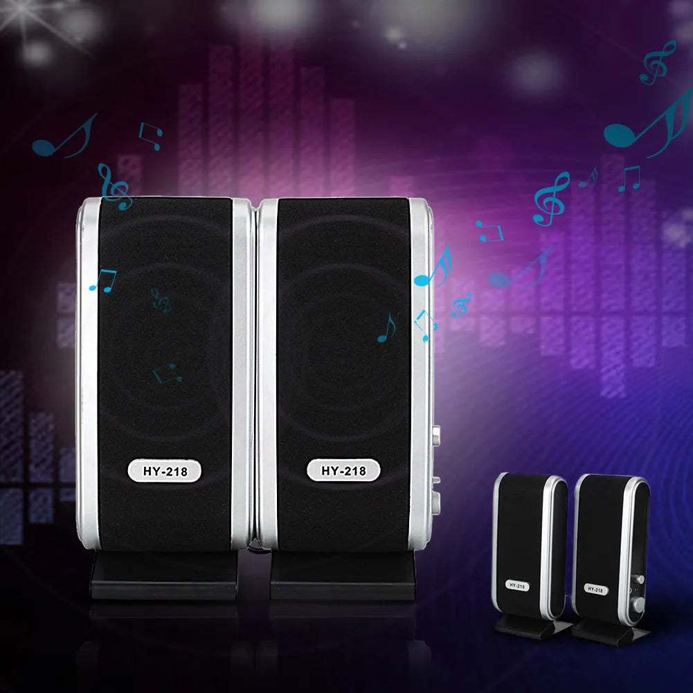 Black USB notebook mini speaker for computer audio enhancement with stereo output