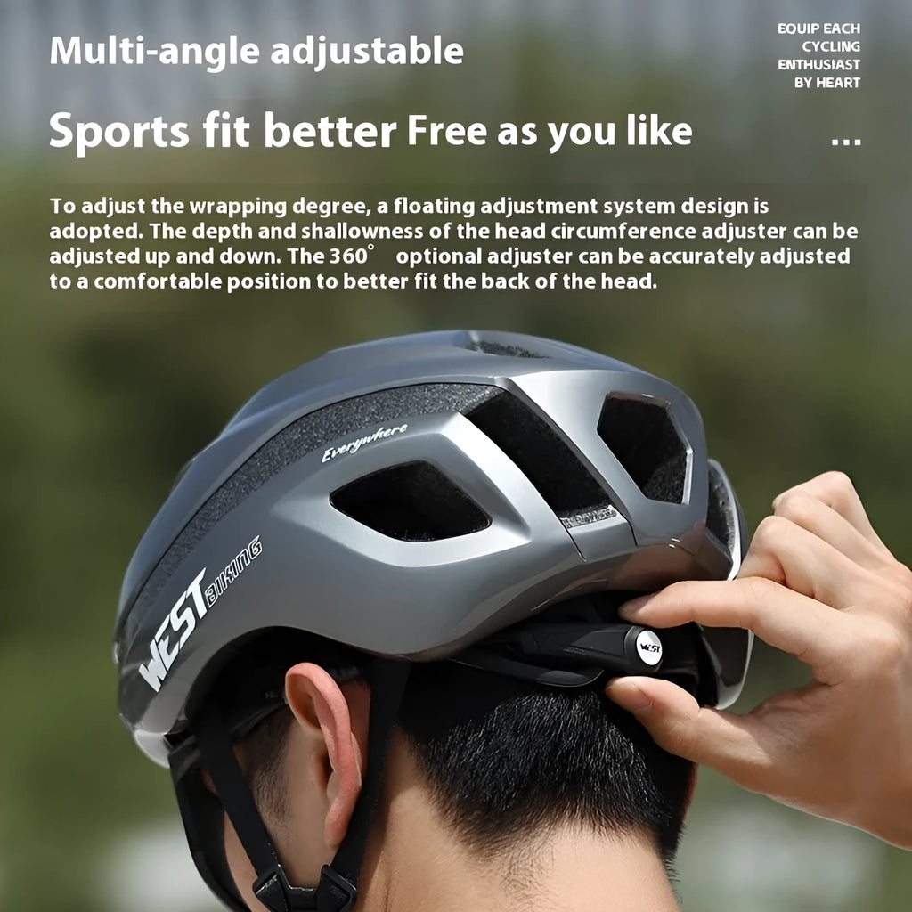 Road bike safety helmet in multiple colours with PC EPS construction for cycling protection