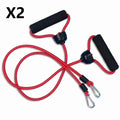 Power Plate treadmill drawstring accessory with sponge rubber handle in black and red on white background