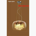 Modern minimalist LED ceiling chandelier with smoky gray glass cover for living room dining room