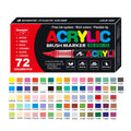 Set of straight liquid acrylic marker pens with soft felt tips, arranged by colour.