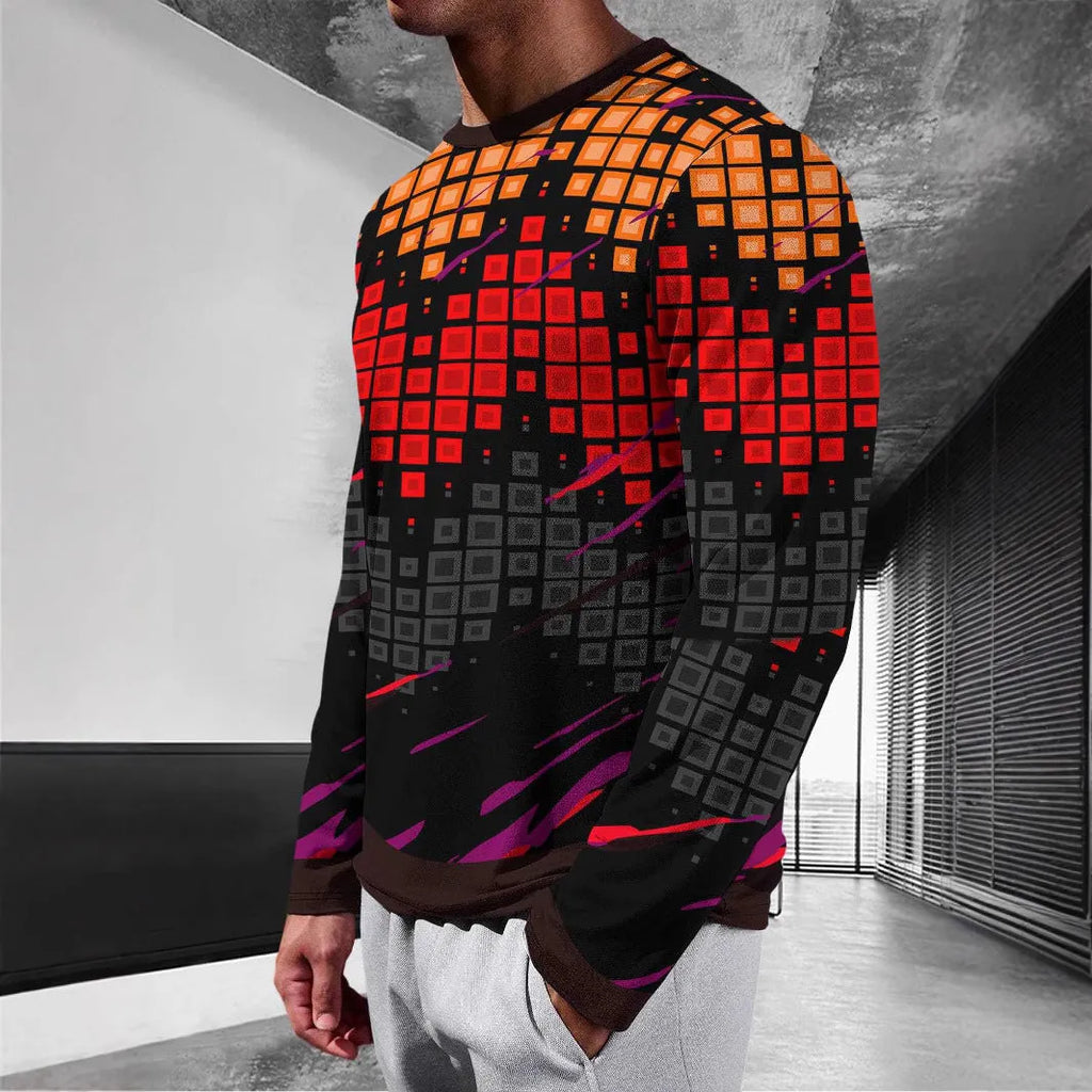 Men's milk silk long sleeve pullover in round neck design showing casual style