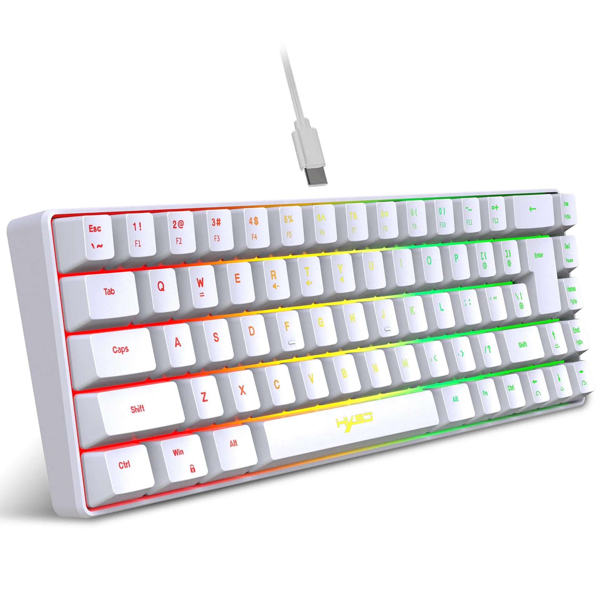 V200 mechanical feeling membrane gaming keyboard compact 68 keys black colour wired USB