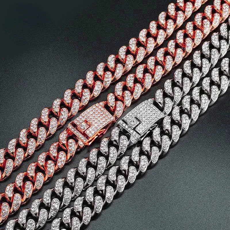Hip hop pet collar in gold with alloy finish and 12.5cm width on a dog