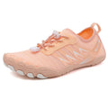 Quick-drying river tracing shoes with mesh uppers in apricot colour with natural rubber soles
