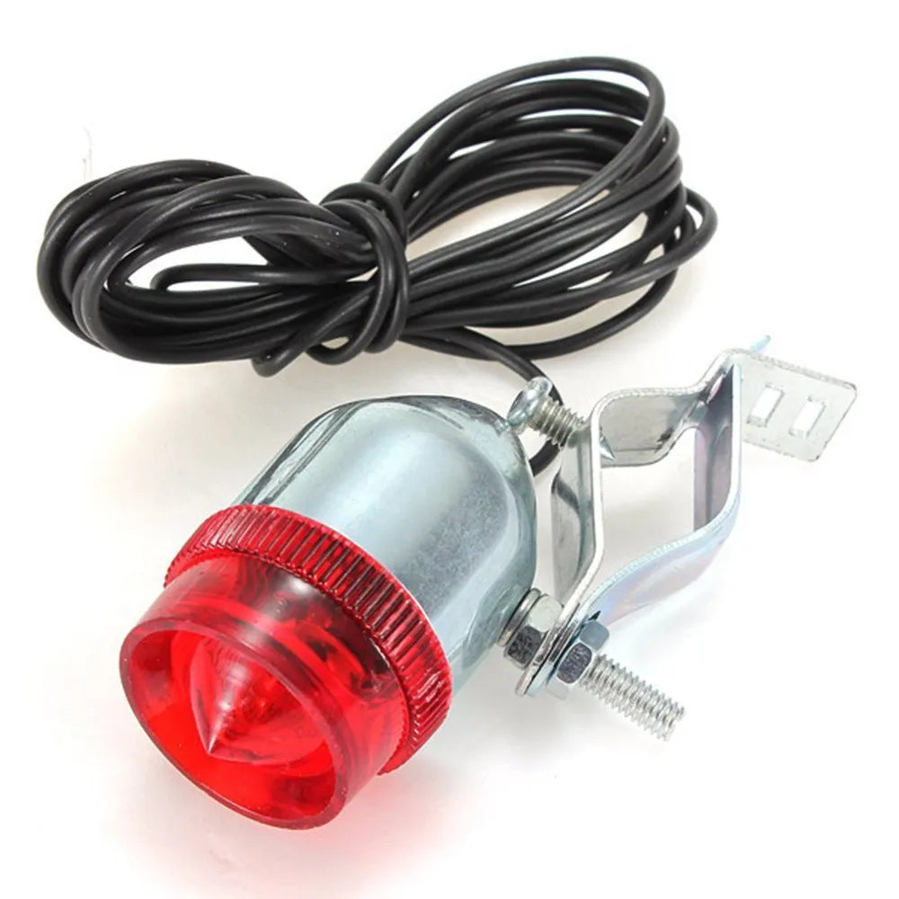 Silver bicycle dynamo-powered generator light kit for front fork or rear frame mounting.