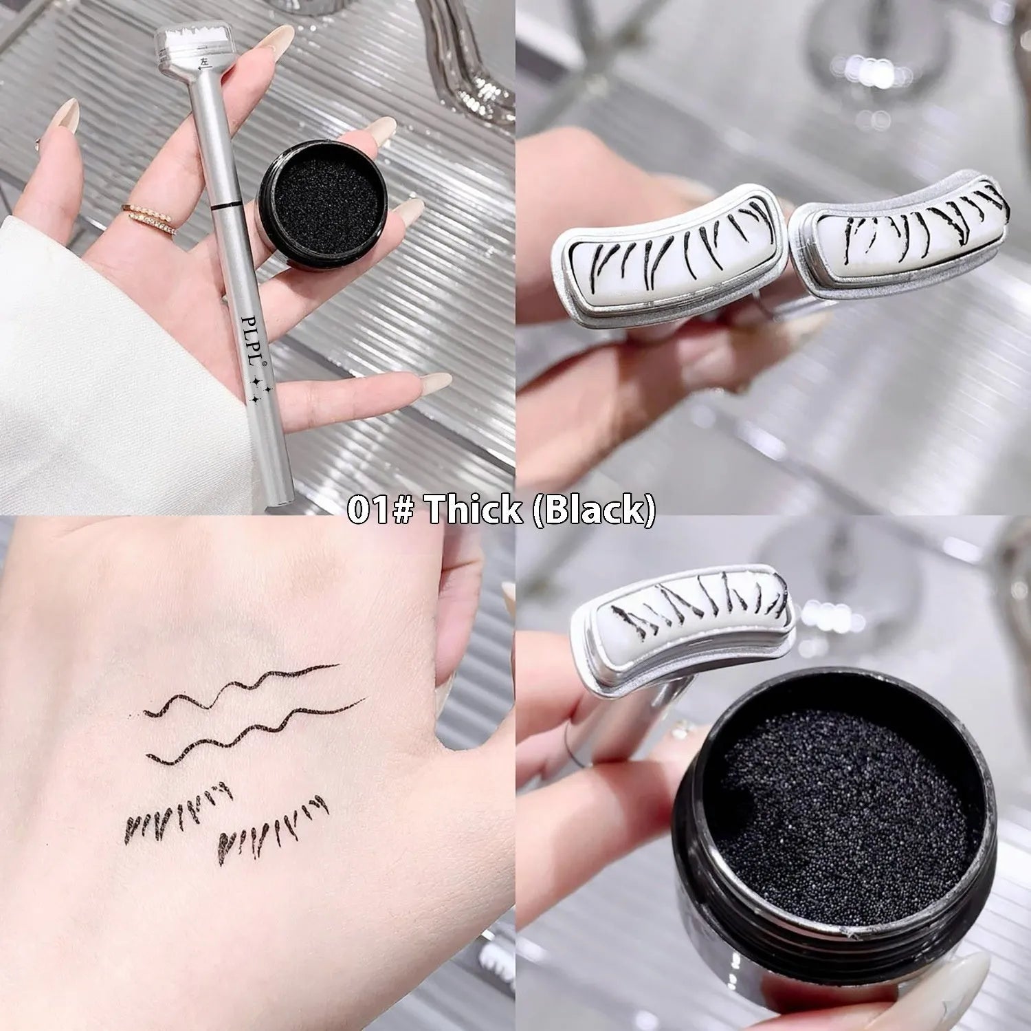 Double-headed lower eyelash seal eyeliner pen and lotion in black and brown