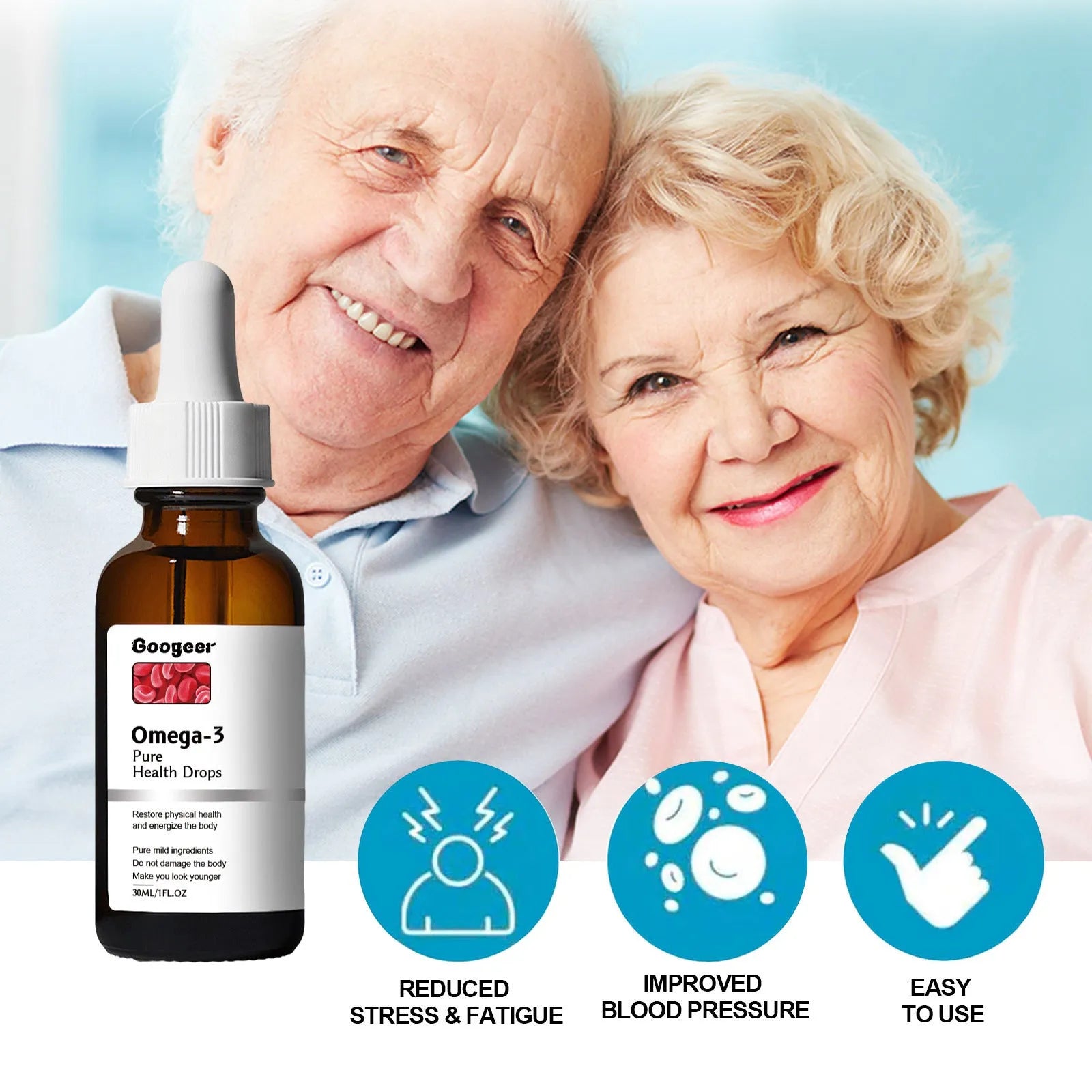 30ml bottle of Shu Health Care Drops, a liquid supplement for physical discomfort and blood balance support.