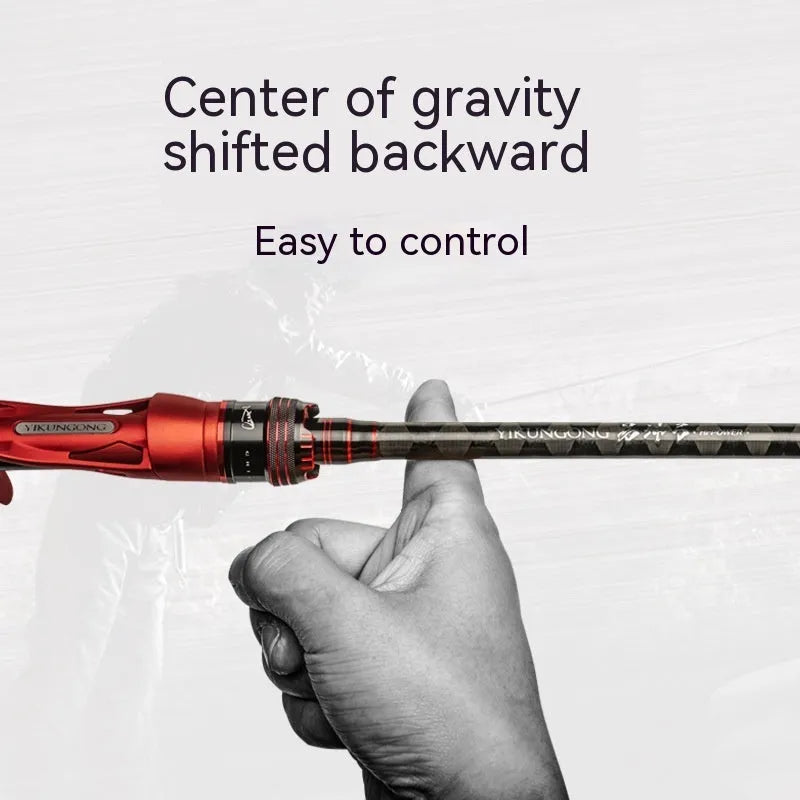 Carbon fishing rod with straight handle or pikestaff design in 210cm and 240cm lengths for light lure fishing