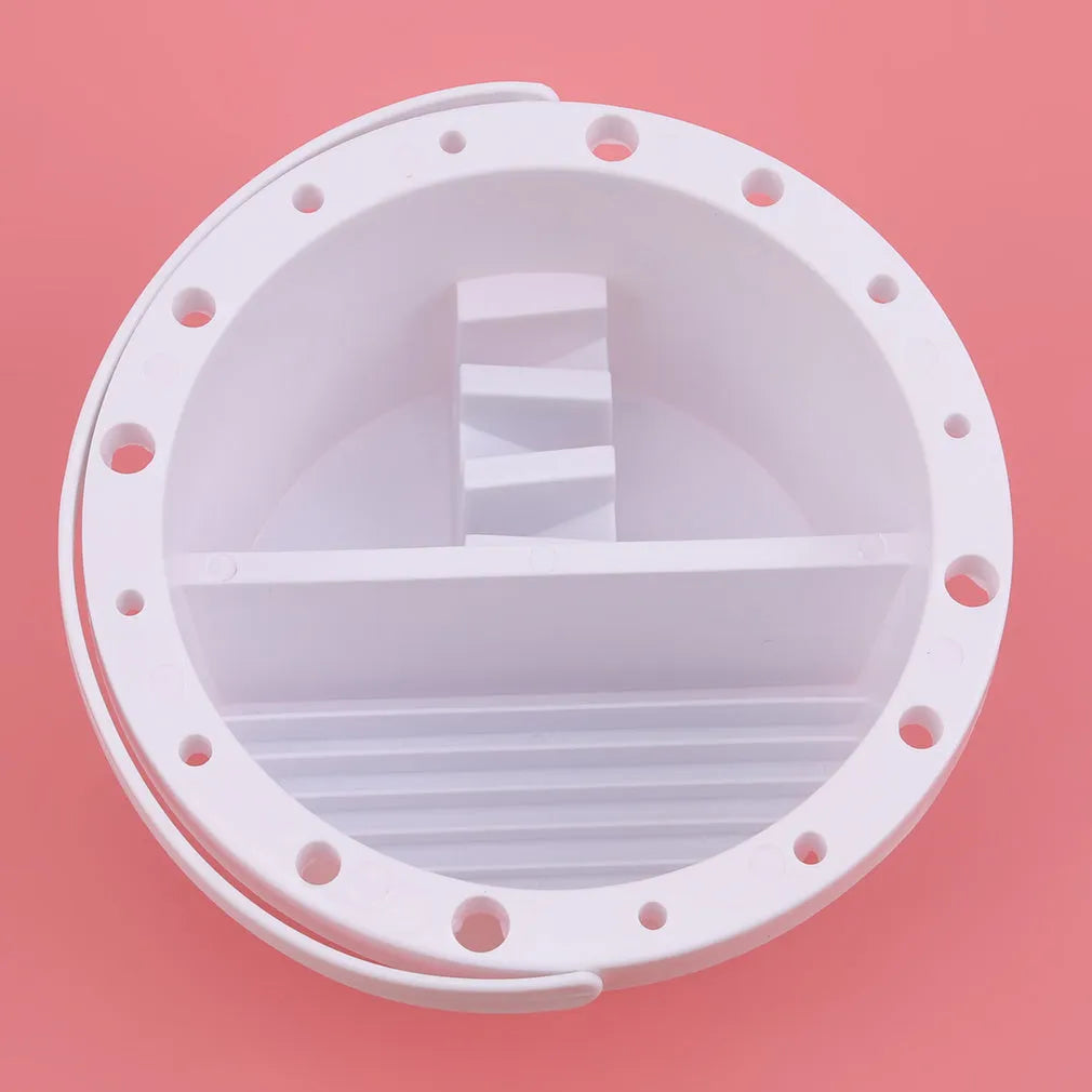 White plastic brush holder for painting with 16.5 cm diameter and 9 cm height