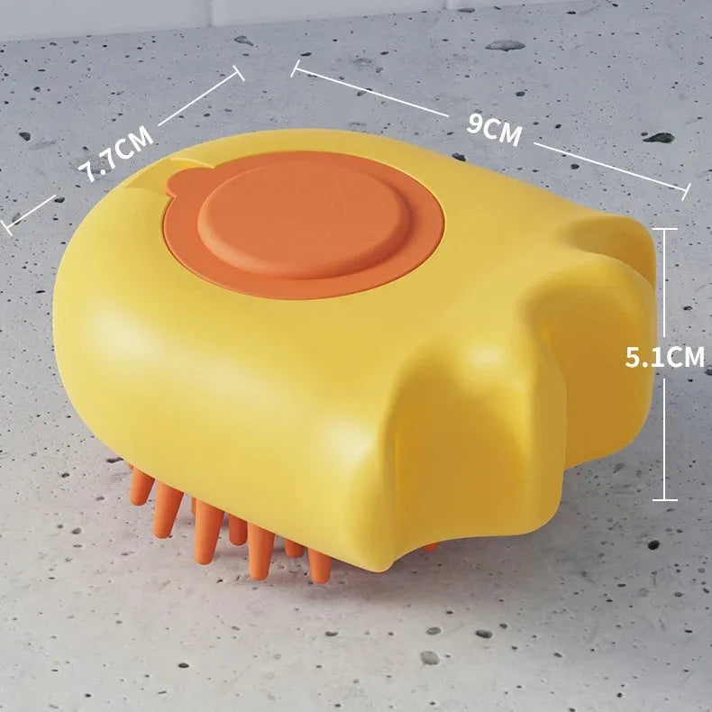 Blue pet bath brush with shampoo box for cats and dogs