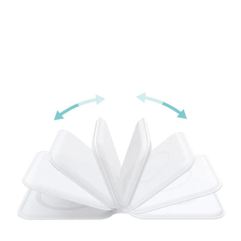 White foldable 2-in-1 magnetic wireless charger for phone and watch, showing 180° hinge.