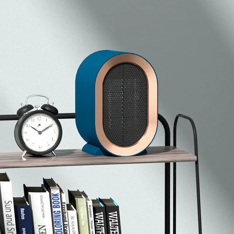 Desktop portable electric fan heater with ceramic heating element in choice of colours