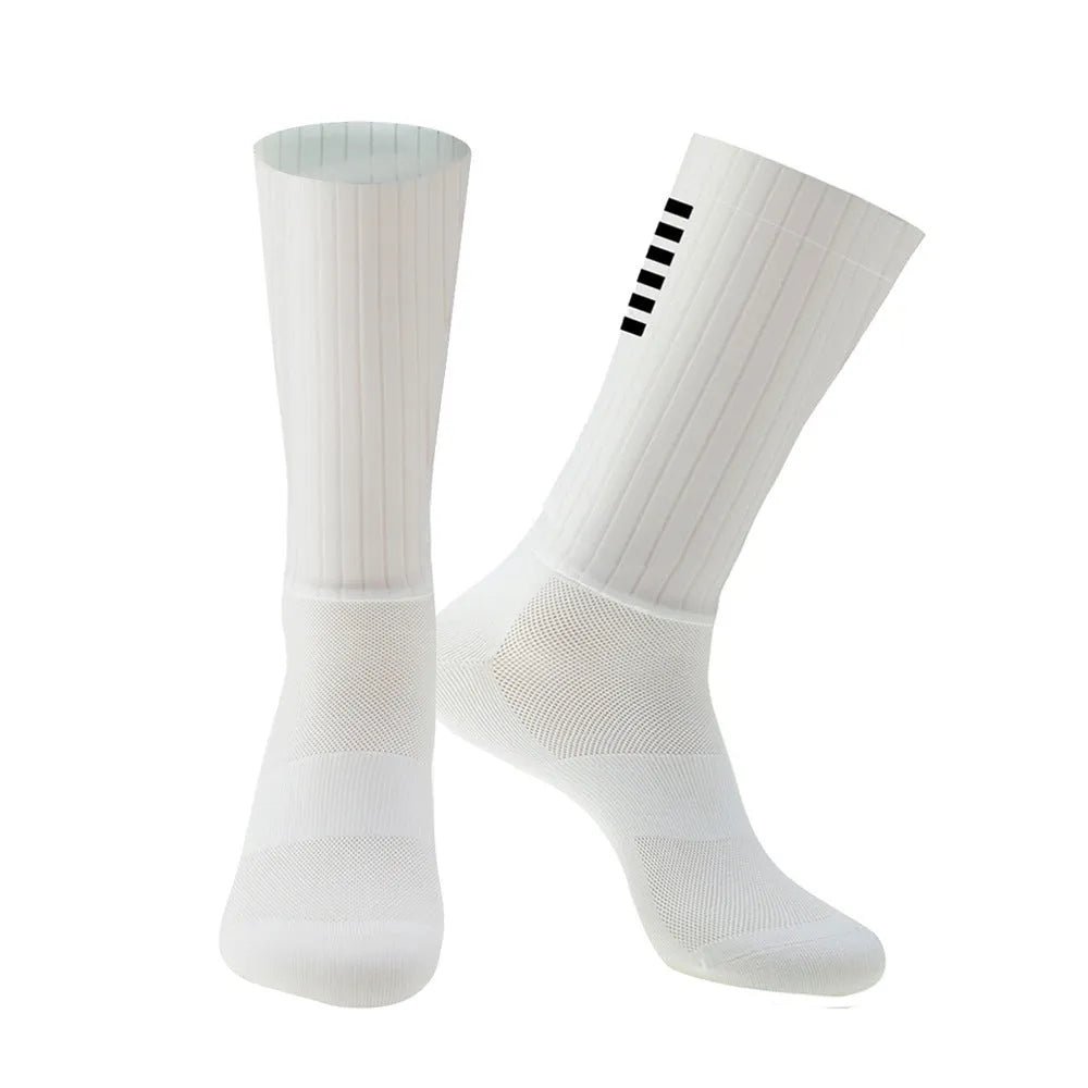 Athletic sports socks for running and cycling in orange, black, purple, white, grey or dark blue