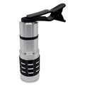 12x telescopic zoom lens with universal collar clip attached to a mobile phone for long-distance photography.