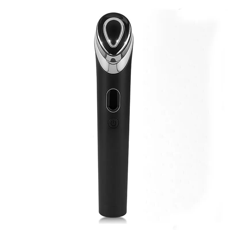 Black 7 colour light vibration face massage device with red blue LED therapy for eyes