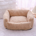 Removable washable cloth cat nest with apricot lambswool cover for small to large cats