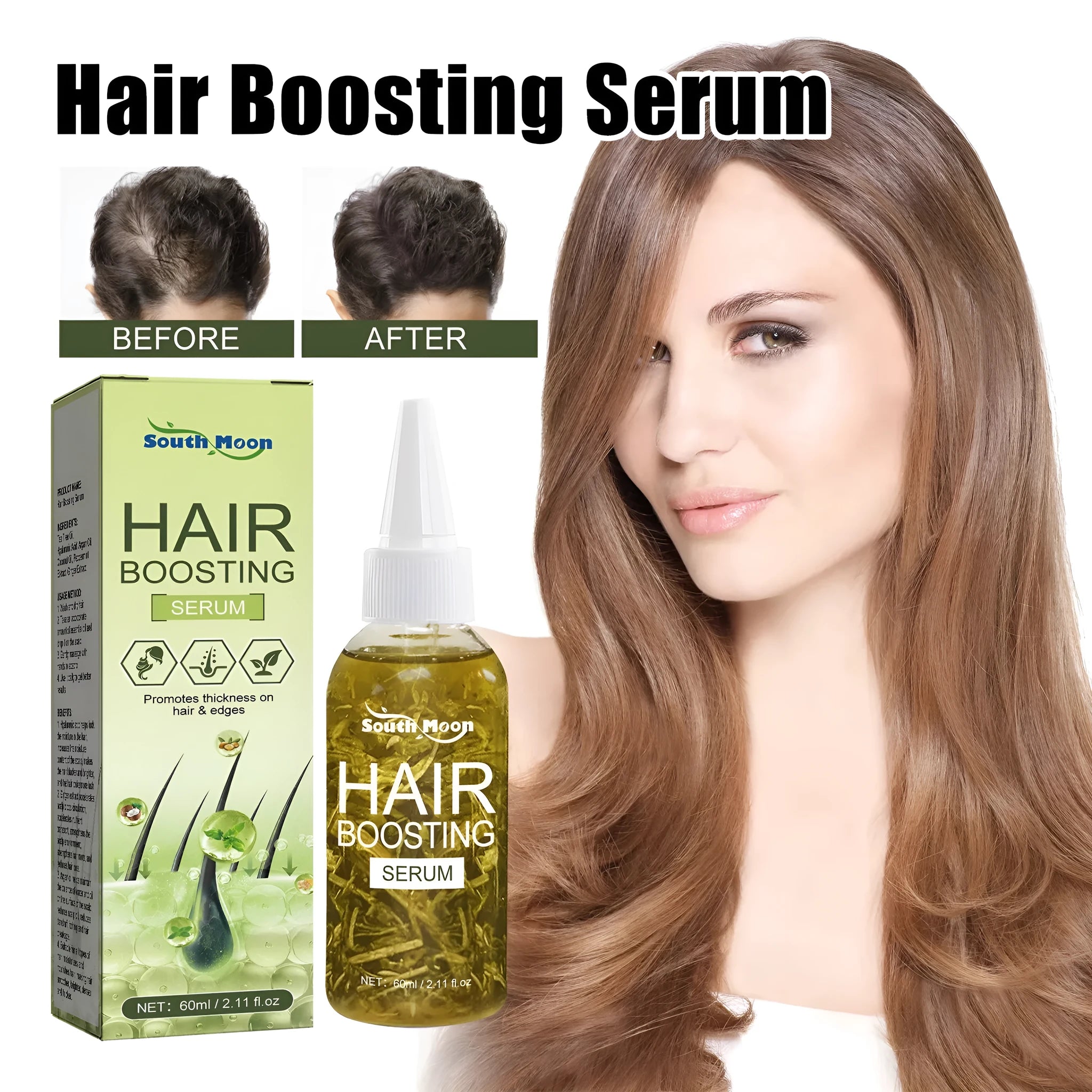 60ml bottle of hair care essential oil for anti-fall repair and dry hair treatment.