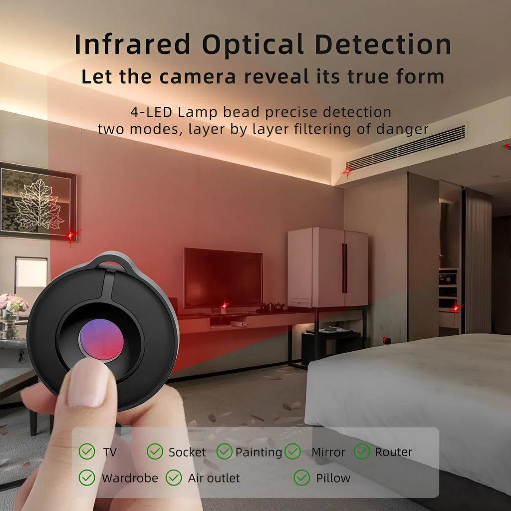 S600 colour compact camera detector with infrared optical lens for 5m hidden camera detection.
