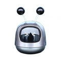 Robot-shaped car vent clip air freshener with aromatherapy gel in blue, grey, or red colour options.