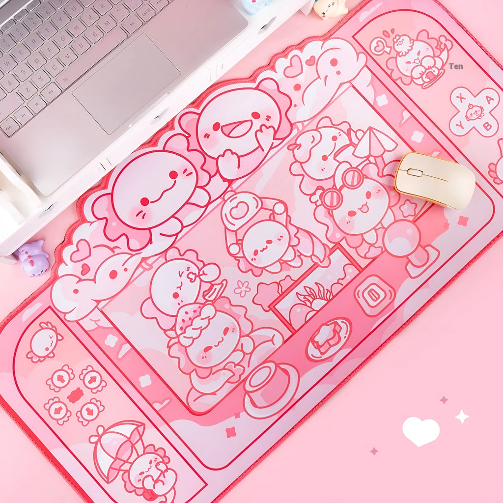 Hexagonal dragon crane machine pattern large cloth mouse pad measuring 75×40cm