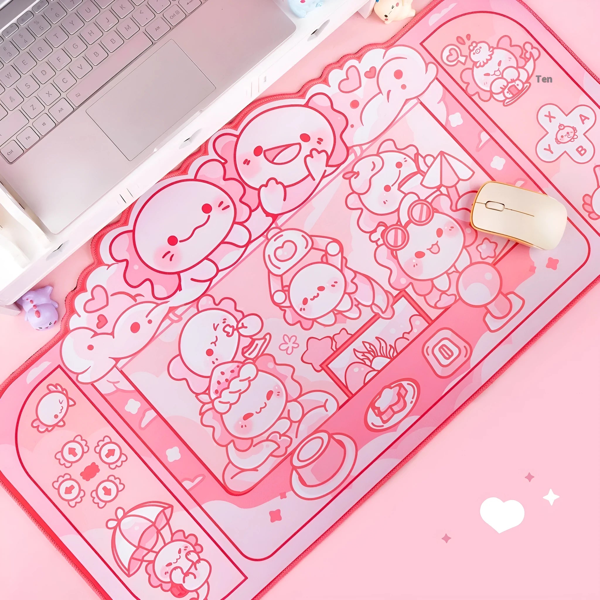 Hexagonal dragon crane machine pattern large cloth mouse pad measuring 75×40cm
