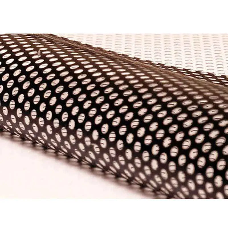 Roll of black perforated mesh automotive colour change vinyl film showing texture