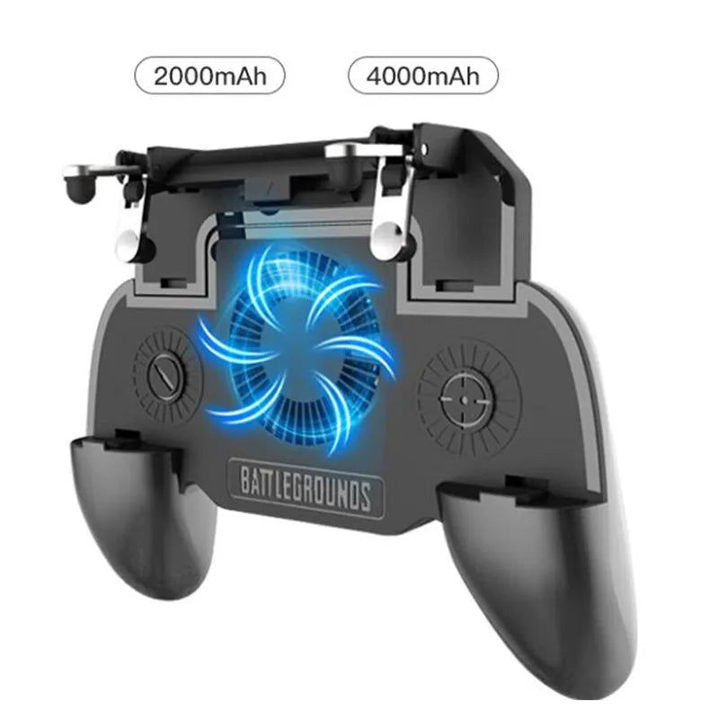 Black mobile game controller with USB connector and aluminium alloy components for smartphone gaming