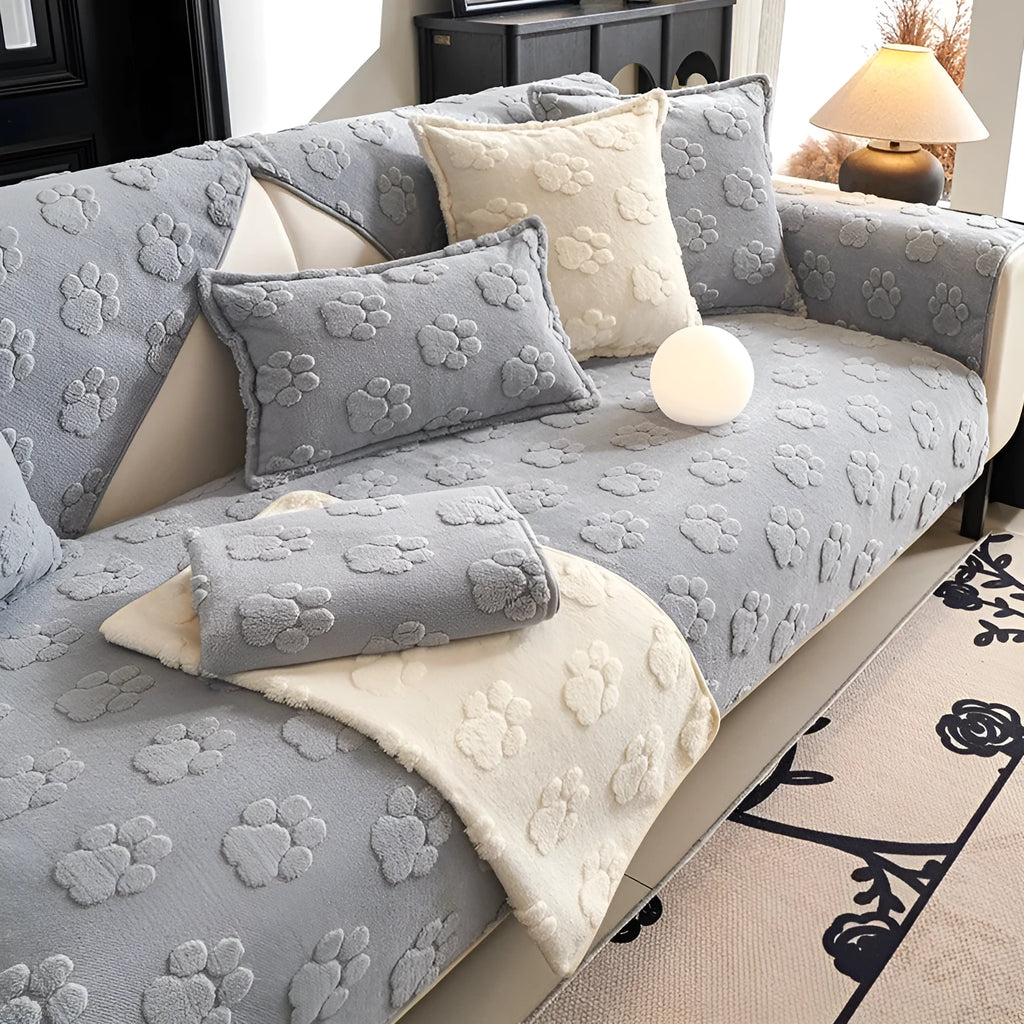 Thickened fleece non-slip sofa cushion cover in modern simplicity style, 45x45 cm, plush material