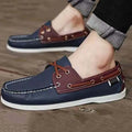 Men's British style flat heel casual shoes in artificial PU, shown in available colours.