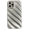 Ins style pleated iPhone case with laser electroplated metallic finish in silicone