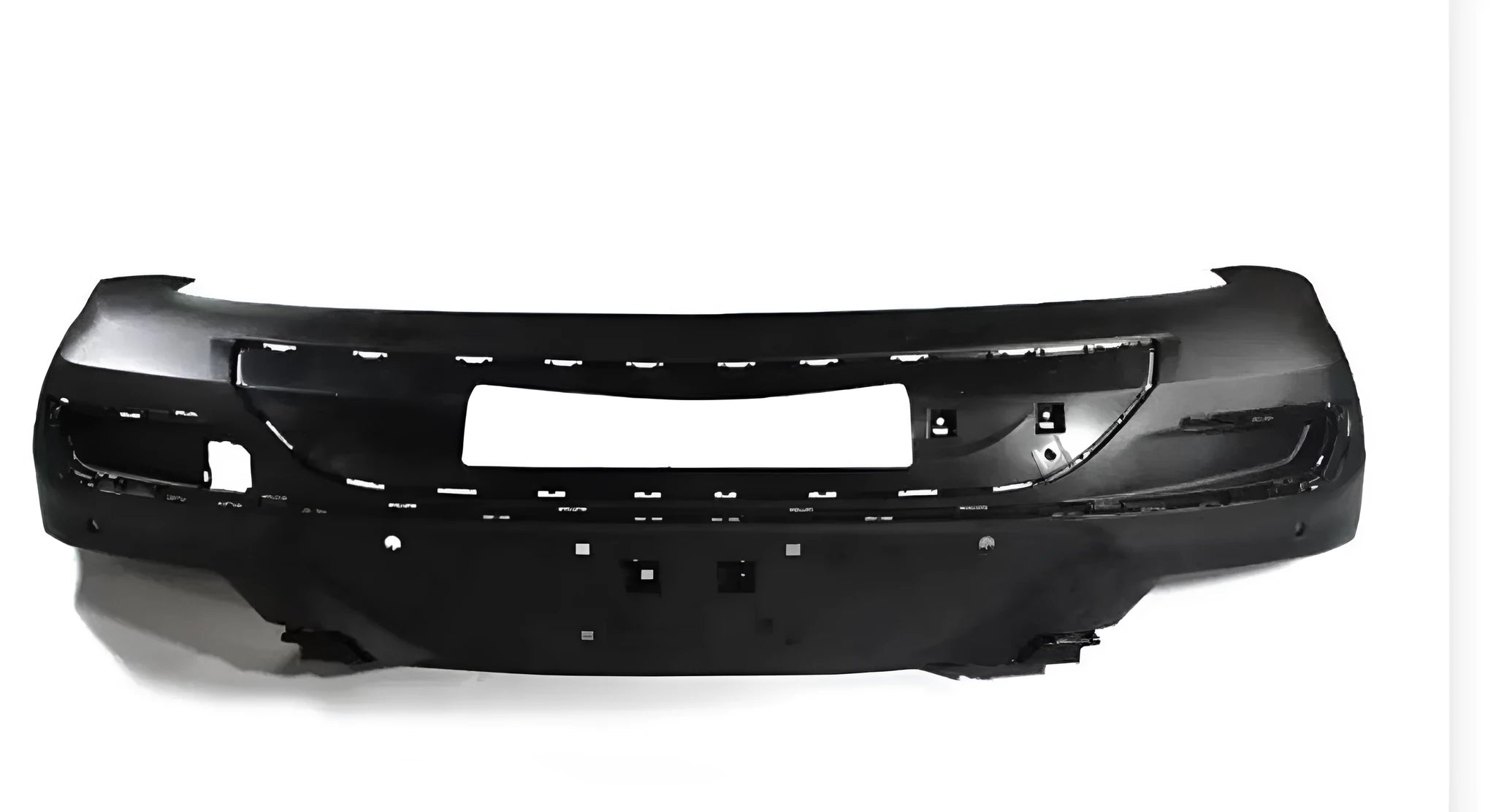 Matte black plastic vehicle bumper for impact protection