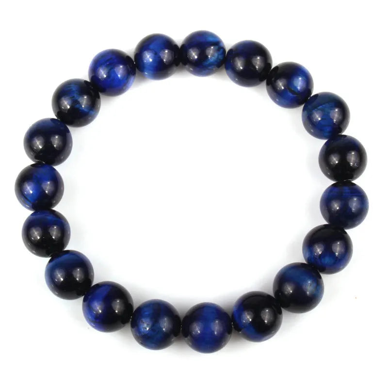 Tigereye stone crystal bracelet with round beads in selected size and colour variation