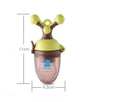 Purple and green polypropylene baby bite trainer with textured grip surface