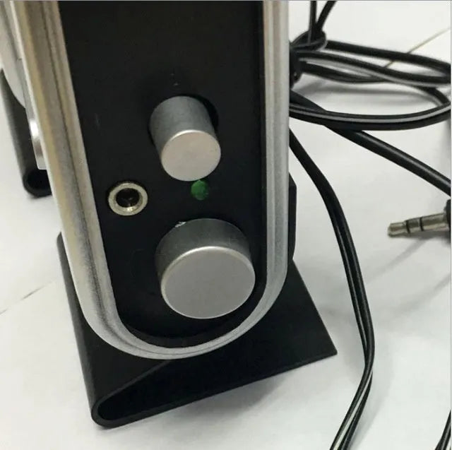 Black USB notebook mini speaker for computer audio enhancement with stereo output