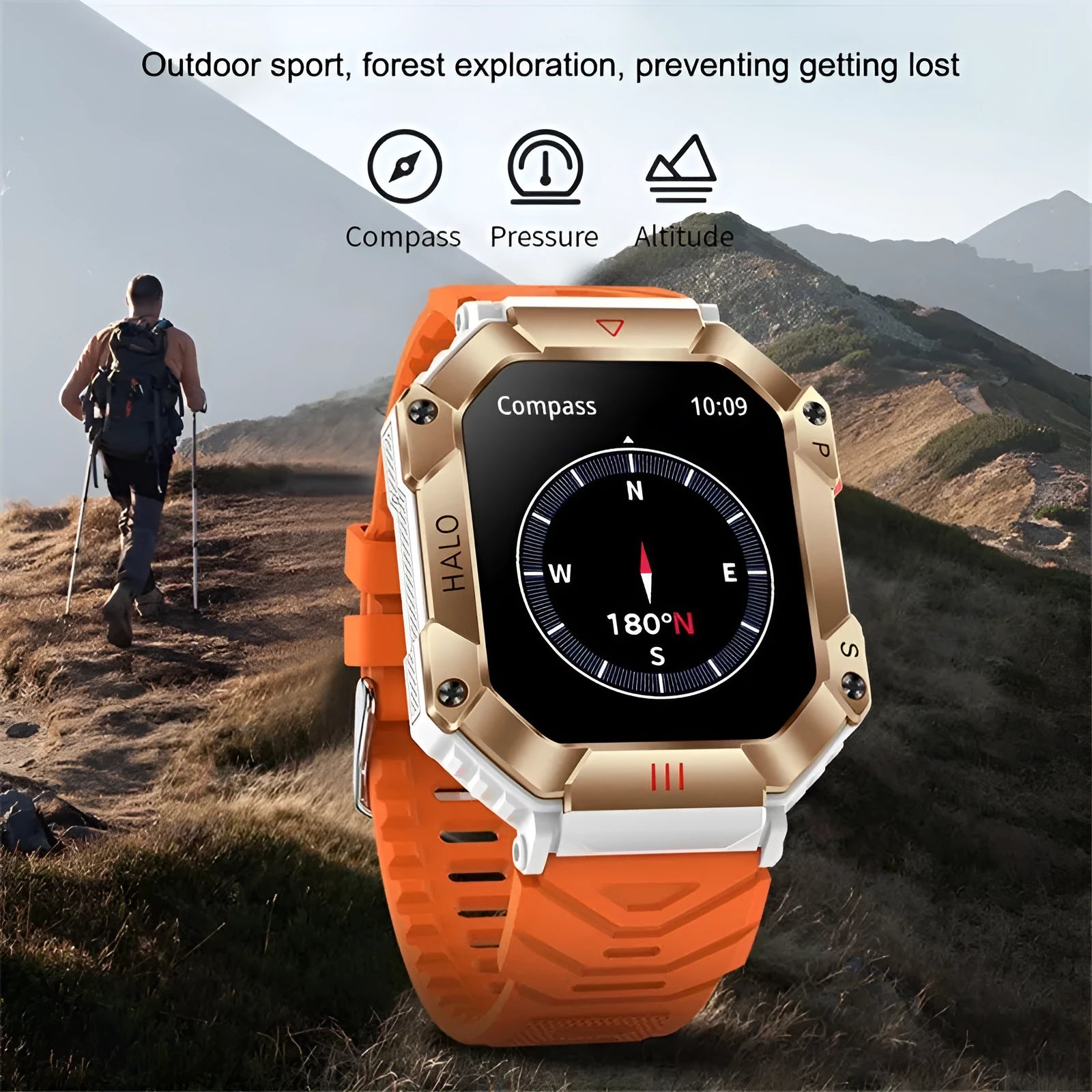Android GPS fitness smart watch with titanium alloy case showing multiple strap colour options