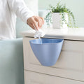 PP plastic kitchen cabinet garbage can in Nordic blue showing compact 21cm width design