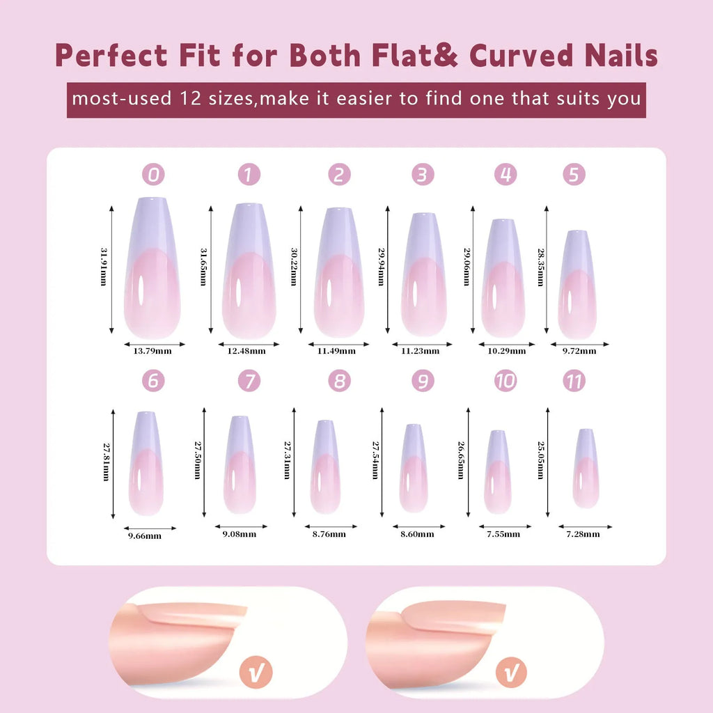 Box of 288 French manicure style nail stickers with seamless removable design.