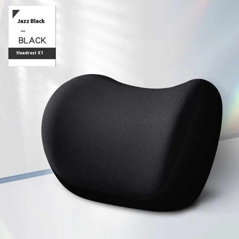 Memory foam automotive waist cushion in black elastic fabric for car lumbar support