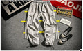 RIBBON Cargo Pants for men cotton blend multi-pocket drawstring waist loose fit in black gray red sizes M to 5XL