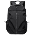 Urban minimalist men's backpack memory cloth gray colour fold-over design 45cm height