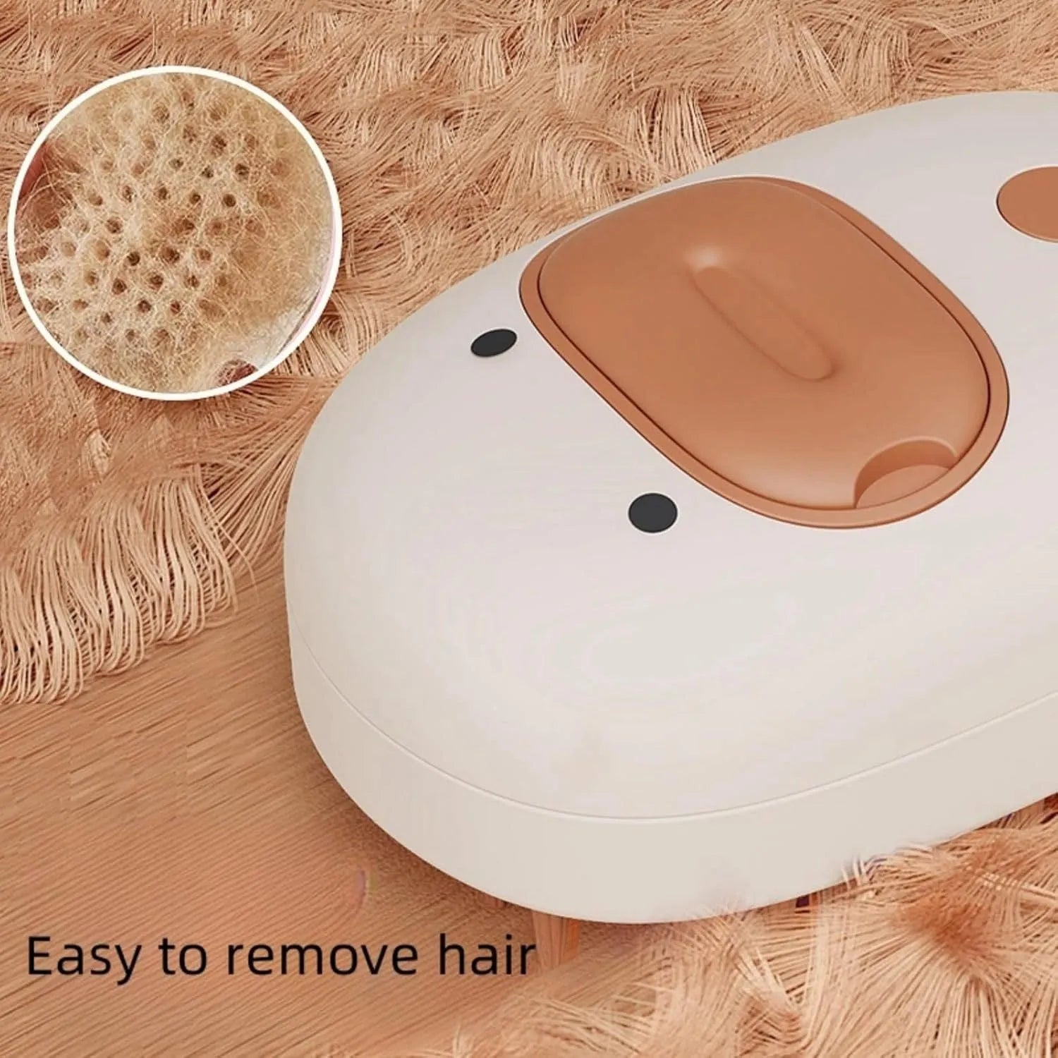 White or yellow rechargeable steam pet brush for dogs and cats on a plain background