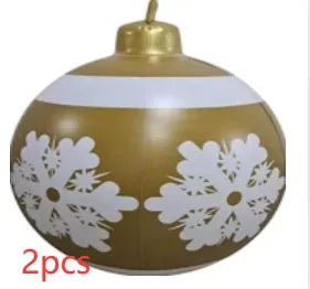 Large 60cm diameter inflatable PVC Christmas ball decoration for outdoor tree hanging