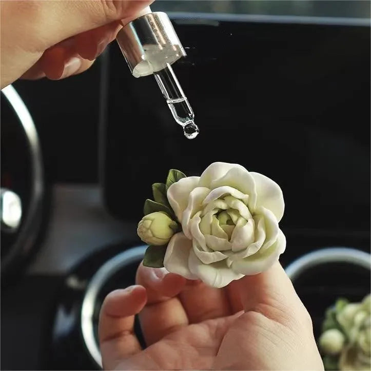 Jasmine fragrance gypsum car perfume air vent clip ornament with 5cm dimensions